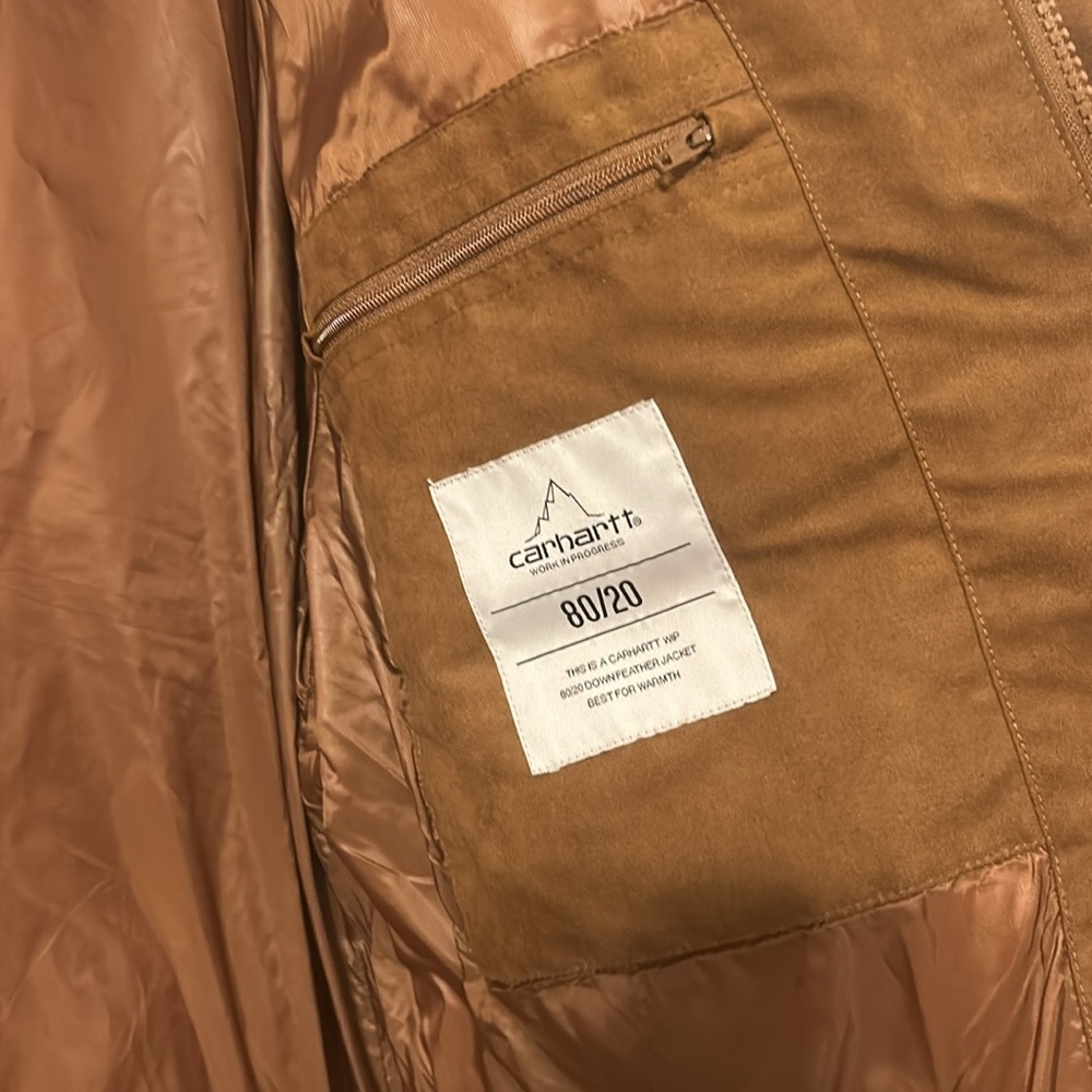 Carharttt WIP - Suede Down Puffer Jacket - Large - Picture 2 of 2